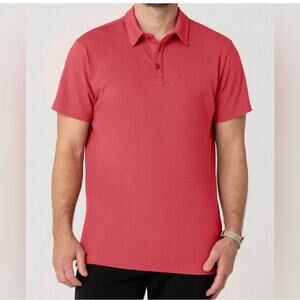 Swet Tailor‎ Size M SWET Polo Shirt In Crimson Side Slits 3 Button Casual NEW